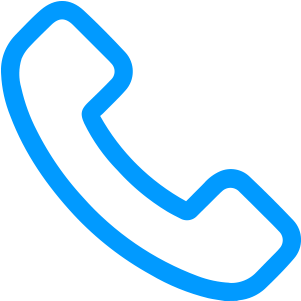 Contorno azul del icono de un teléfono